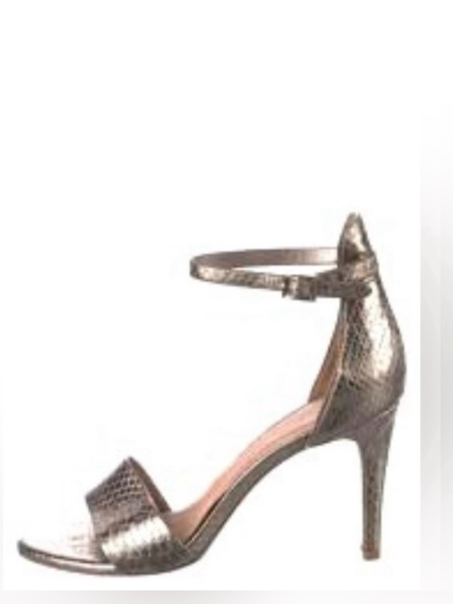 New Joie Jaclyn Metallic Snakeskin Leather Stiletto Heel Sandal 9.5 Msrp $295